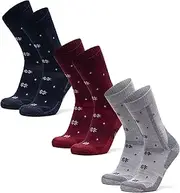 [DANISH ENDURANCE] 3 Pairs Merino Hiking Socks Anti Blister Soft Padded for Men, Women & Kids
