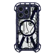 iPhone 16 Pro Ultra Bounce Case MagSafe Compatible FACE MOSAIC SKETCH 4 CLEAR CASE IPHONE, ABSTRACT MINIMAL PEOPLE MEN ILLUSTRATION By Ebi Emporium