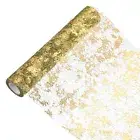 30 Feet Table Runner, Sequin Gold Foil Thin Mesh Table Decor, Army Green Gold