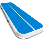 8m Inflatable Airtrack Floor Track Gym Gymnastics Tumbling Mat Yoga - Blue White