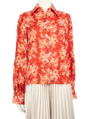 Red Floral Long Sleeve Shirt