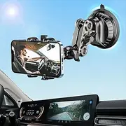 Car Phone Holder Mount, Dashboard/Windshield/Cell Phone Holder for Car, Universal 360° Rotating Suction Cup Phone Holder for Vlog Selfie Live Streaming, Adjustable Phone Bracket for All Smartphones