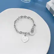 Fashion Heart Charm Stainless Steel Bracelet For Women Vintage Gold Plating Punk Thick Chain Bracelets Luxury Jewelry Gifts Type 81