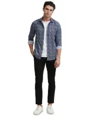 [Oxford] Kenton Printed Floral Shirt in Navy