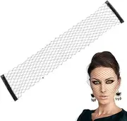 [OLYCRAFT] Black Bridal Birdcage Veil Fascinator Mesh Face Veil with Iron Clips Fascinator Headband for Women with Edge Rhinestone Black Tea Party Headwear Netting Fabric for Weddings Costume Parties