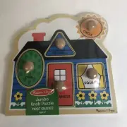First Shapes Jumbo Knob Jigsaw Puzzle 5 Piece Melissa & Doug House Shaped NEW