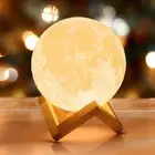 3D Moon Lamp with 7.1' Wooden Base - Christmas Day Gift LED Night Light, Mood...