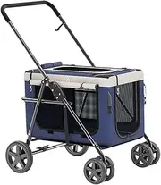 Dog Strollers for Small Dogs, Lightweight Dog Stroller for 2 Dogs Cats Puppy & Kitten, Cat Stroller Travel Carrier Cart Dog Pram Pet Stroller Pushchair for Cat, Dog and More
