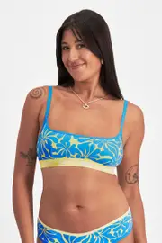 [Bonds] Bonds Women's Icons Scoop Bralette in Groove Garden Blue Size: 12 12 Groove Garden Blue