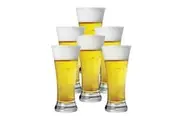 6pcs Beer Glass Clear Schooner Glassware Drinking Glasses 380ml