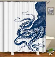 Half Octopus Shower Curtain