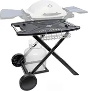 Portable Cart for Weber Q1200, Q1000, Q2200, Q2000, Q2400, Folding Cart for Outdoor BBQ，Portable Stand for Weber Q Series Gas Grills and Ninja Woodfire OG700 Series
