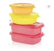 Tupperware CrystalWave Plus Containers Microwavable Set of 4 With Vented Lids