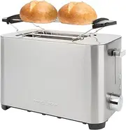 ProfiCook Toaster, 2 Slice, Stainless Steel, Wide Slot, Defrosting, Warming/Quick Stop Function, Bun Attachment, Silver, PC-TA 1251