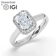 Radiant Solitaire Labgrown Diamond Engagement Ring Platinum 2.35 Ct