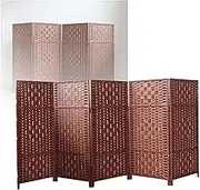 4/5/6 Panel Folding Privacy Screen,Rattan Weaving Room Divider,Foldable Temporary Wall,for School Kindergarten Party(100x40cm-5panel)
