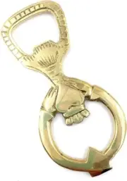 IRSIH LIFFET ARTEFACTS BRASS CLADDAGH BOTTLE OPENER 4'' x 1.75''