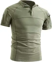 [AKARMY] Men's Tactical Military Combat Long Sleeve Camo Shirt with 1/4 Zipper