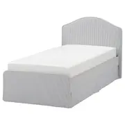 RAMNEFJÄLL upholstered bed frame, Klovsta grey/white/Luröy, Single