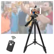 YUNTENG Aluminum Camera Tripod Stand 3-Way Head & Bluetooth Remote + Phone Clip