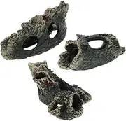ERINGOGO 3pcs Aquarium Driftwood Landscape Decor Unique Natural Resin Log Hideout for Betta Fish Tank Freshwater Fish Tank Ornament Wood for Stunning Underwater Aesthetics
