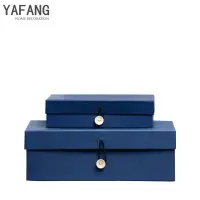 在飛比找樂天市場購物網優惠-北歐美式藍色首飾盒擺件現代中式酒店臥室樣板房收納盒家居裝飾品