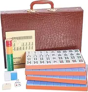 Mahjong Tiles Chinese Mahjong Set Professional Mahjong Game Set with Carrying Case Mahjong Cards Entertainment Accessories for Home Famil Chinese Mahjong