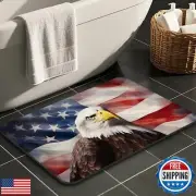 American Flag Independence Day Bathroom Mat Quick-Drying Non-Slip Rubber Bath