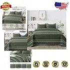Geometric Pattern Green Quilt Set - California King (3 Pieces) for All Seasons