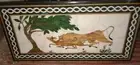 Green Marble Inlay Table Top 33x17 Semi Precious Stones Outdoor Coffee Table Top