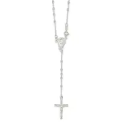 Sterling Silver Polished Rosary Necklace