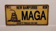 NEW HAMPSHIRE MAGA MAKE AMERICA DON'T TREAD ON ME TRUMP METAL AUTO TAG PLATE