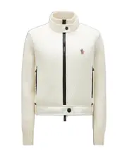 Wool Zip-Up Cardigan S,M white