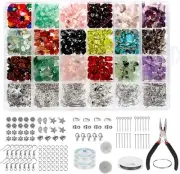 1150pcs Crystal Jewellery Making Kit, 18 Colors Chip Gemstone Beads