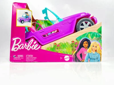 Barbie Toy Car, Doll-Sized SUV, Purple Off-Road Vehicle with Rolling Wheels