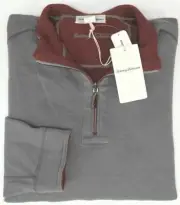 Tommy Bahama Reversible Spa Stone Gray Burgundy Red Flipshore Half Zip $110