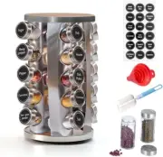 Rotating Spice Rack Organiser with 20 Spice Jars Revolving Spice Rack Tower Sea
