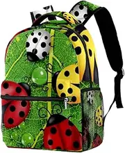 [DDJROW] Students Backpack Coccinella Septempunctata Casual Backpack for Girls and Boys Bookbag School Bag Travel Daypack