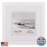 Gallery Solutions Wall Mount or Tabletop Picture Frame with Double Mat, 12x12