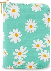 [LJCZKA] Womens Credit Card Holder Small RFID Blocking Ladies Wallet, Mini Credit Card Wallet Purse with Zipper, 9 Card Slots and 2 Compartments, Light Blue