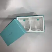NIB authentic TIFFANY & CO. lead crystal STEMLESS WINE GLASSES