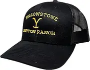 [Changes] Men's Standard Yellowstone Dutton Ranch Kevin Costner Western TV Show Trucker Hat Cap 66-11 Black, One Size