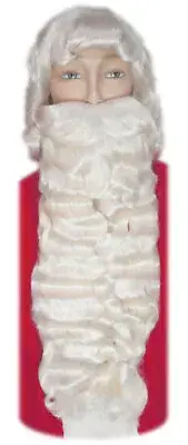 SANTA CLAUS LACEY WIGS EXTRA LONG BEARD MUSTACHE WIG SET CHRISTMAS COSTUME LW006