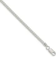 [JewelryWeb] 925 Sterling Silver Solid Polished 2.9mm Franco Chain Bracelet 18 Centimeters Lobster Claw Link-Bracelet for Women and Men
