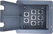Pro Audio Recessed Stage Floor Pocket Box Black (8-XLR Female)