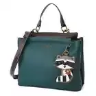 NEW Chala Satchel Crossbody Tote Turquoise Blue Vegan RACCOON Coin Purse Gift