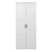 European Cabinetry White Hamptons Scandi Black Handles Stockholm Storage Cupboard