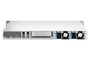 QNAP 1U 4-Bay rackmount NAS, Intel Celeron N5105/N5095 quad-core, 8GB RAM onboard (not expandable), 4 x 3.5"/2.5" SATA 6Gb/s drive bays