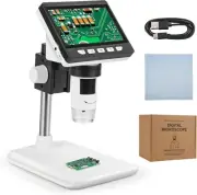 4.3-Inch LCD Digital Microscope 1000x,Coin Magnifier with 8 Adjustable LED Light
