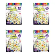 4x 5PK Kaleidoscope Kids/Children Glow In The Dark Sticker Sheets Art Set 5y+